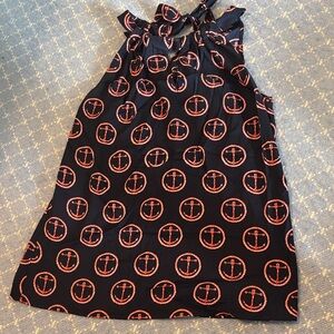 Outback Red Anchor Print Keyhole Tank EUC Sz M
